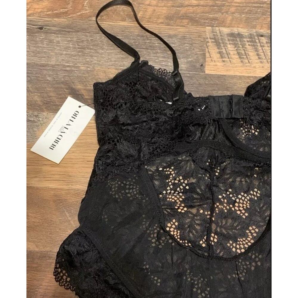 Oh La La‎ Cheri Paris Unlined Teddy Floral Lace 51-11053 (Size L, Black) - Picture 3 of 4